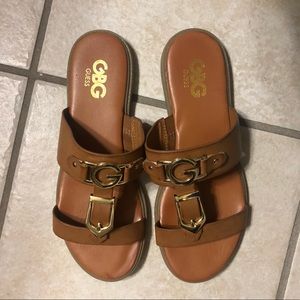 Chestnut Guess Sandals 7.5
